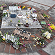 Memorial items left in honor of racial violence victims