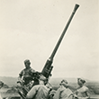 Soldiers in the Panama Canal with large gun during World War II