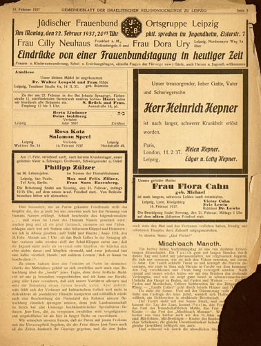 Gemeindeblatt der Israelitischen Religionsgemeinde zu Leipzig amtliches Nachrichtenblatt der Gemeindeverwaltung
