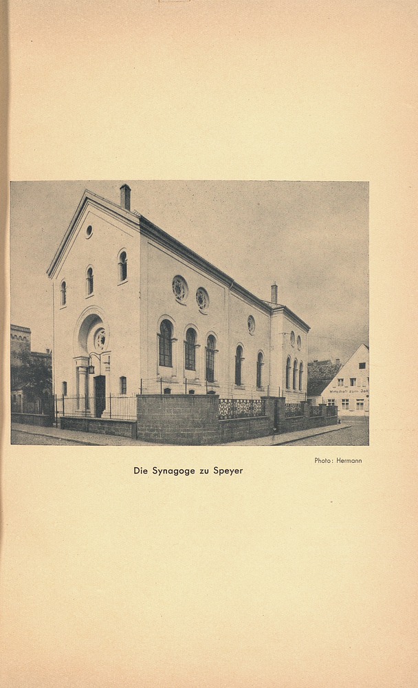 Gedenkschrift zum 100 Jahrigen Bestehen Der Synagoge Zu Speyer