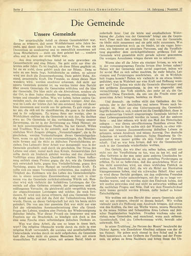 Judisches Gemeindeblatt fur die israelitischen Gemeinden in Mannheim, Heidelberg und Ludwigshafen a. Rh.